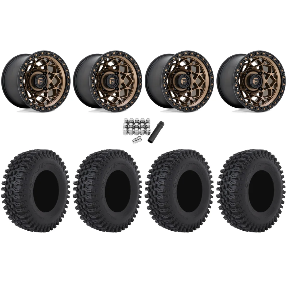 Frontline BDC 33x10-15 Tires on Fuel Unit Matte Bronze Wheels, complete kit