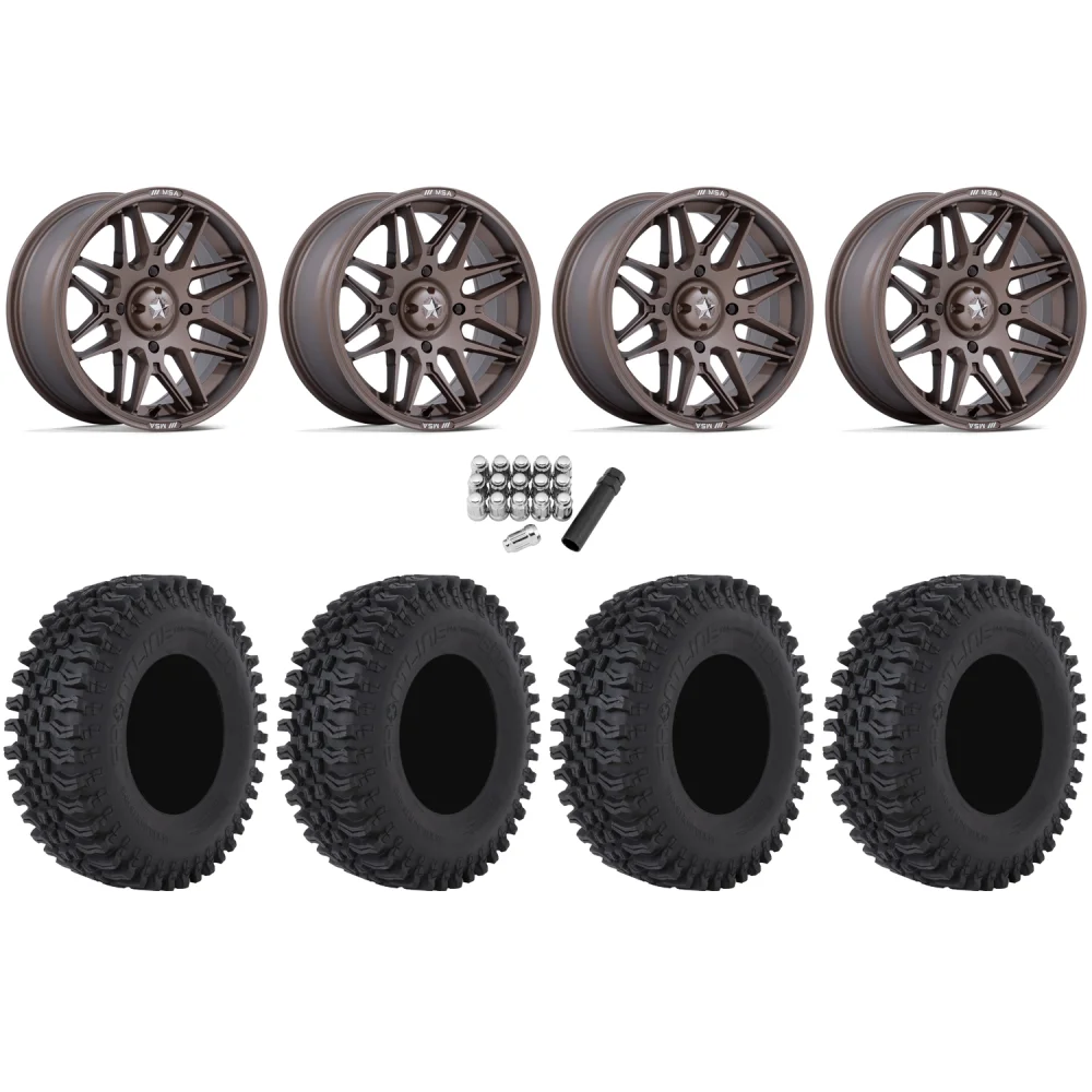 Frontline BDC 30x10-14 Tires on MSA M52 Radar Matte Bronze Wheels, complete kit