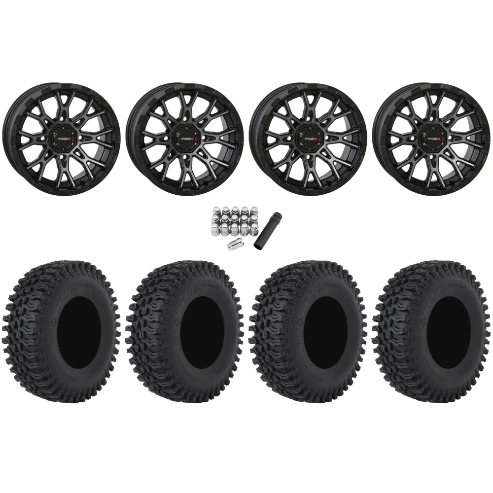 Frontline BDC 30x10-14 Tires on ST-6 Dark Tint Wheels, complete kit