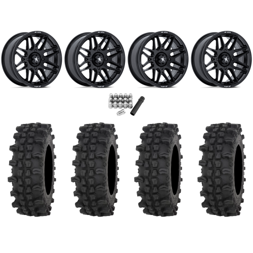 Frontline ACP 28x10-14 Tires on MSA M52 Radar Gloss Black Wheels