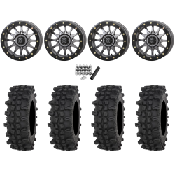 Frontline ACP 32x10-15 Tires on Frontline 223 Gunmetal Grey Beadlock Wheels