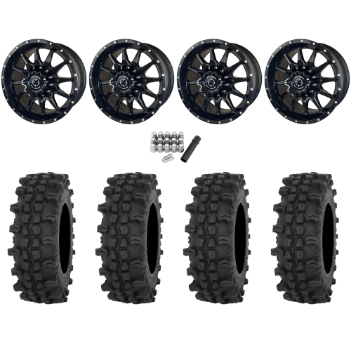 Frontline ACP 32x10-15 Tires on Frontline 762 Gloss Black Wheels Frontline ACP 32x10-15 Tires on Frontline 762 Gloss Black Wheels