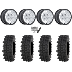 Frontline ACP 32x10-15 Tires on Fuel Piston Hyper Silver Machined Wheels