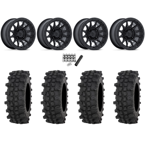 Frontline ACP 32x10-15 Tires on Fuel Piston Matte Black Wheels Frontline ACP 32x10-15 Tires on Fuel Piston Matte Black Wheels