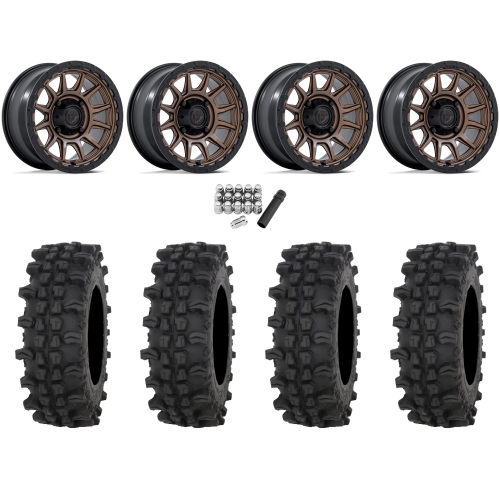 Frontline ACP 32x10-15 Tires on Fuel Piston Matte Bronze Wheels