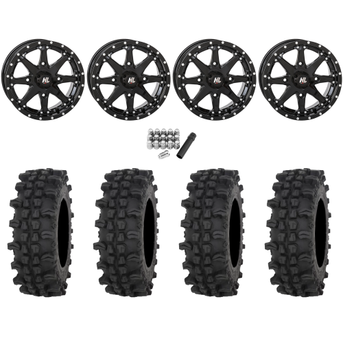 Frontline ACP 32x10-15 Tires on High Lifter HL10 Gloss Black Wheels Frontline ACP 32x10-15 Tires on High Lifter HL10 Gloss Black Wheels