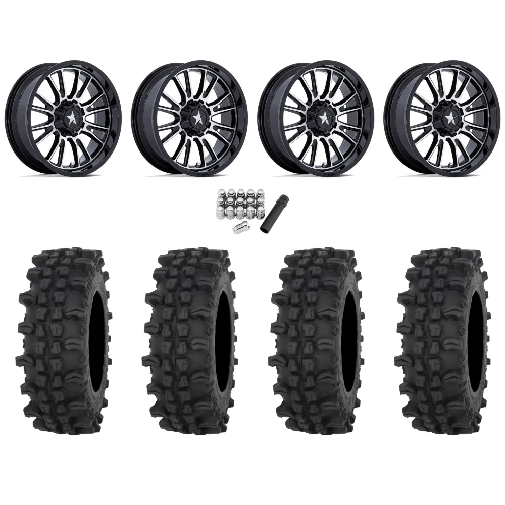 Frontline ACP 32x10-15 Tires on MSA M51 Thunderlips Machined Wheels, complete kit