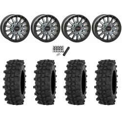 Frontline ACP 32x10-15 Tires on SB-8 Brushed Grey Beadlock Wheels