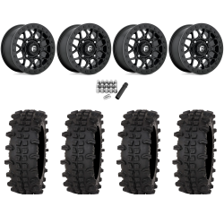 Frontline ACP 33x12-15 (10ply) Tires on Fuel Tech Matte Black (15x10) Beadlock Wheels