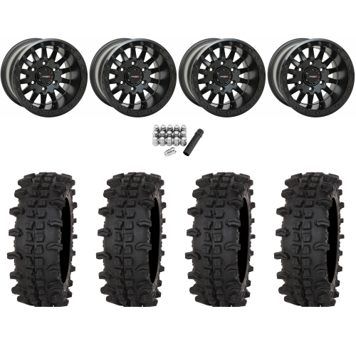 Frontline ACP 33x12-15 (10ply) Tires on System 3 Offroad SB-8 Matte Black (15x10) Beadlock Wheels