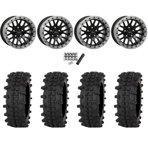 Frontline ACP 33x12-15 (10ply) Tires on System 3 Offroad SB-9 Gloss Black (15x9) Beadlock Wheels