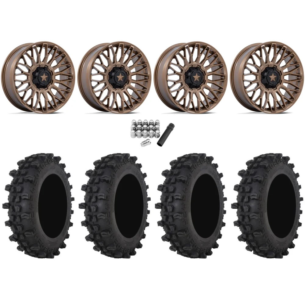 Frontline ACP 35x9.5-20 Tires on MSA M50 Clubber Matte Bronze Wheels, complete kit