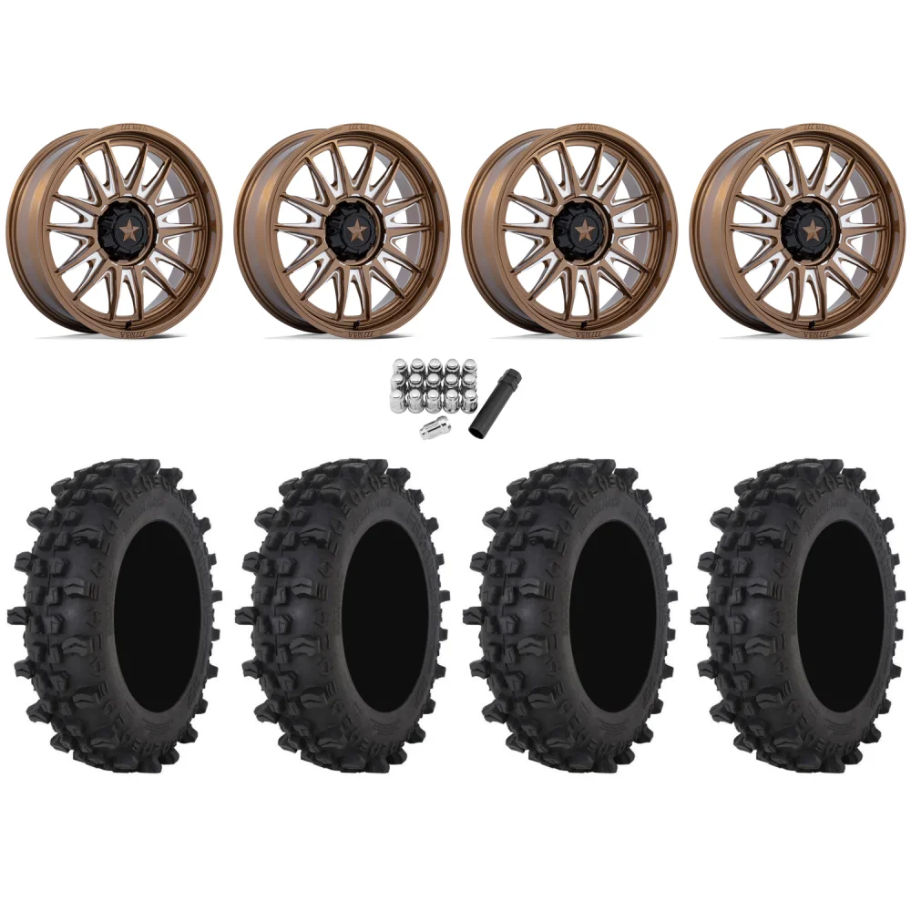 Frontline ACP 37x9.5-22 Tires on MSA M55 Commander Gloss Bronze Milled Wheels, complete kit