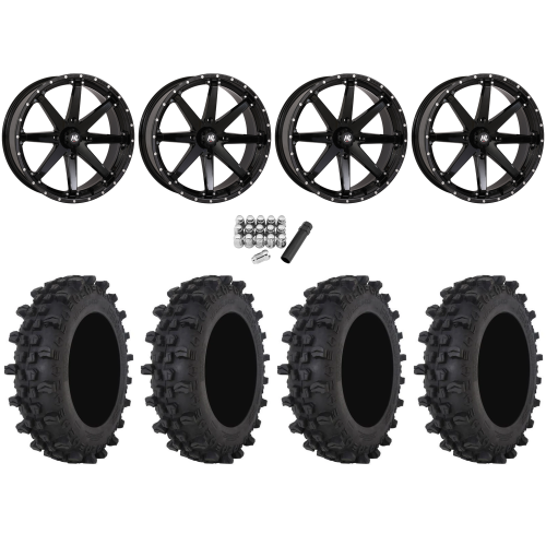 Frontline ACP 35x9.5-20 Tires on High Lifter HL10 Gloss Black Wheels