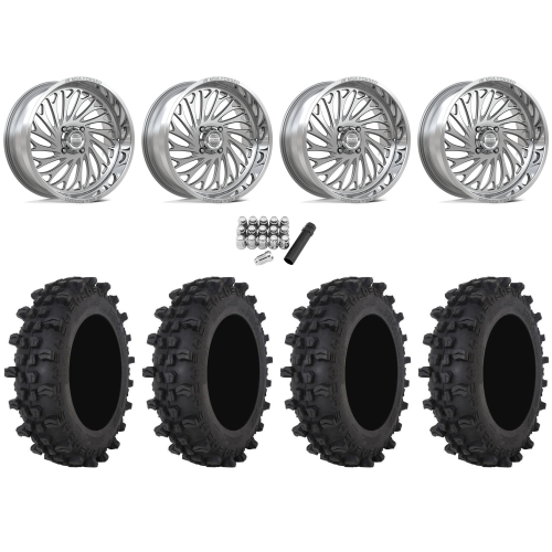 Frontline ACP 40x12-24 Tires on MSA Coil Polished (24x10) Forged Wheels