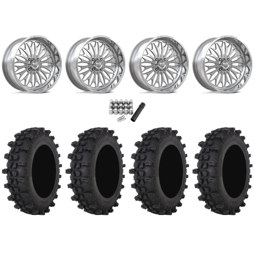 Frontline ACP 40x12-24 Tires on MSA Shockwave Polished (24x10) Forged Wheels