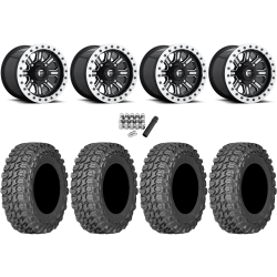 Gladiator X Comp ATR 32x10-15 (10ply) Radial Tires on Fuel Hardline Gloss Black Milled Beadlock Wheels