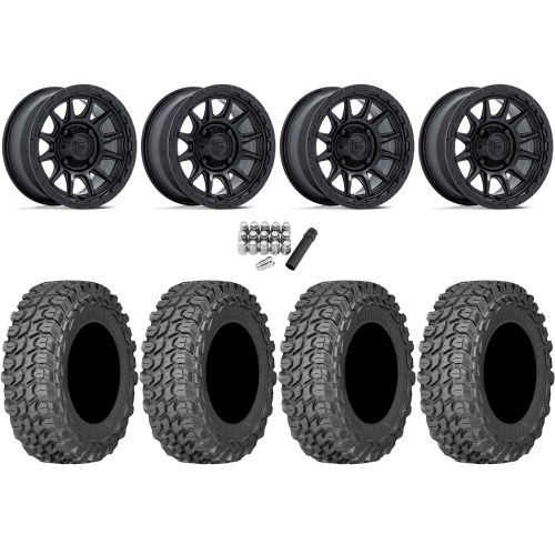 Gladiator X Comp ATR 32x10-15 (10ply) Radial Tires on Fuel Piston Matte Black Wheels