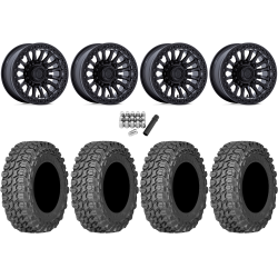 Gladiator X Comp ATR 32x10-15 (10ply) Radial Tires on Fuel Rincon Blackout Beadlock Wheels