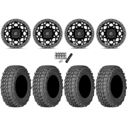 Gladiator X Comp ATR 32x10-15 (10ply) Radial Tires on Fuel Unit Matte Black Wheels