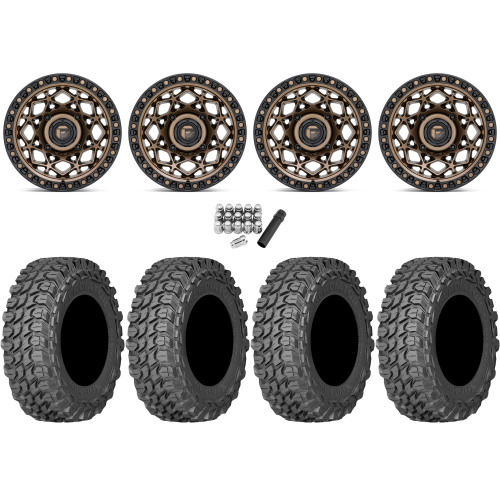Gladiator X Comp ATR 32x10-15 (10ply) Radial Tires on Fuel Unit Matte Bronze Wheels