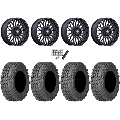Gladiator X Comp ATR 32x10-15 (10ply) Radial Tires on MSA M50 Clubber Matte Black DDT Wheels