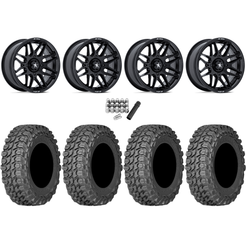 Gladiator X Comp ATR 32x10-15 (10ply) Radial Tires on MSA M52 Radar Gloss Black Wheels