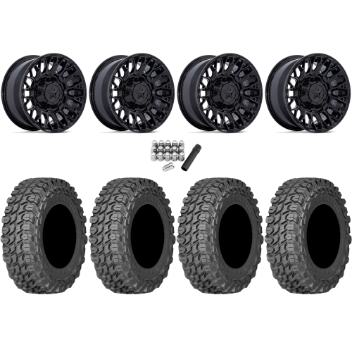 Gladiator X Comp ATR 35x10-15 (10ply) Radial Tires on MSA M50 Clubber Gloss Black Wheels