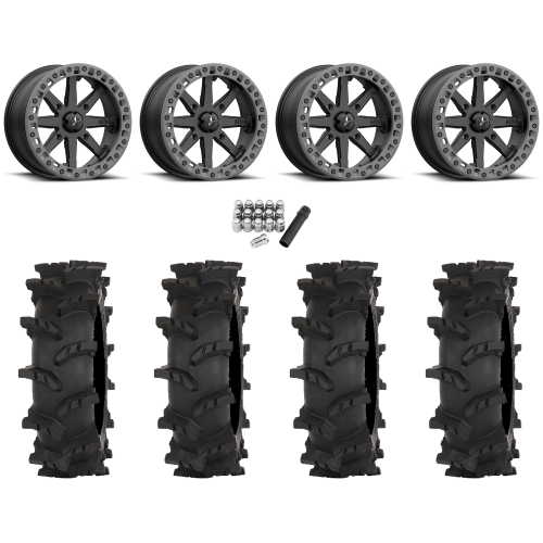 High Lifter Outlaw Max 33x10-18 Tires on MSA M31 Lok2 Satin Black Beadlock Wheels High Lifter Outlaw Max 33x10-18 Tires on MSA M31 Lok2 Satin Black Beadlock Wheels
