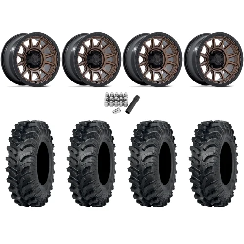 ITP MT911 30x10-15 (8ply) Tires on Fuel Piston Matte Bronze Wheels