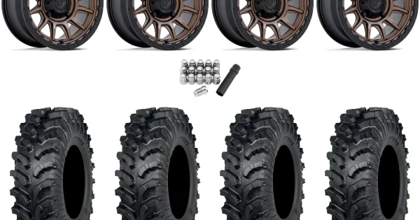 ITP MT911 30x10-15 (8ply) Tires on Fuel Piston Matte Bronze Wheels