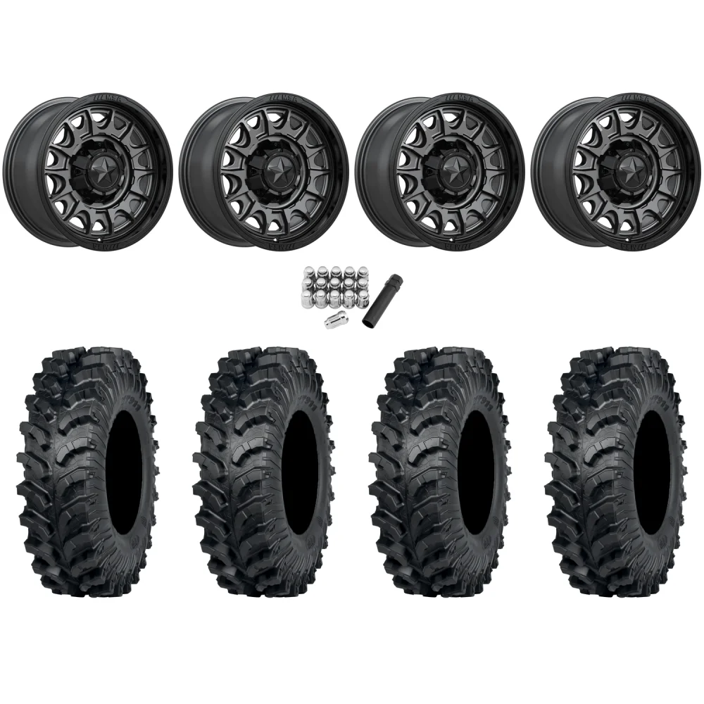 ITP MT911 32x10-15 (8ply) Tires on MSA M55 Commander Matte Gunmetal Wheels, complete kit