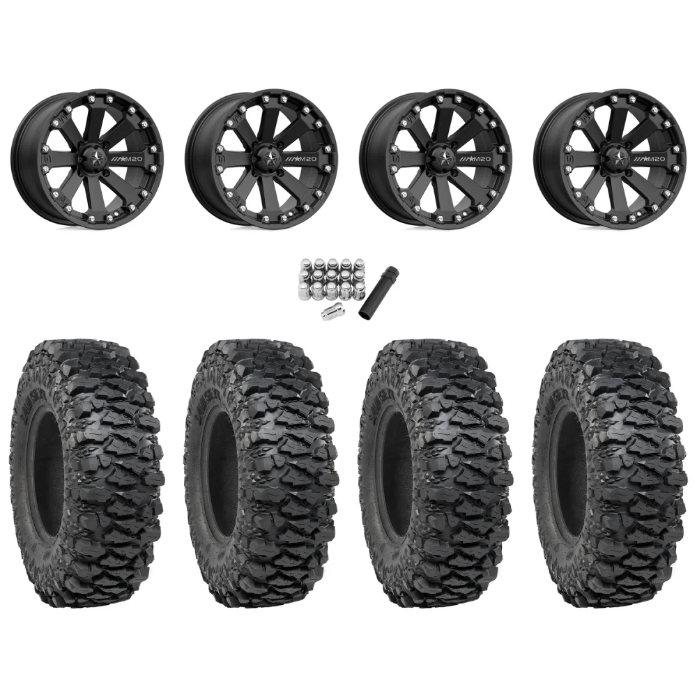 ITP Savage XT 35x10-16 (8-Ply) Tires on MSA M20 Kore Wheels, complete kit