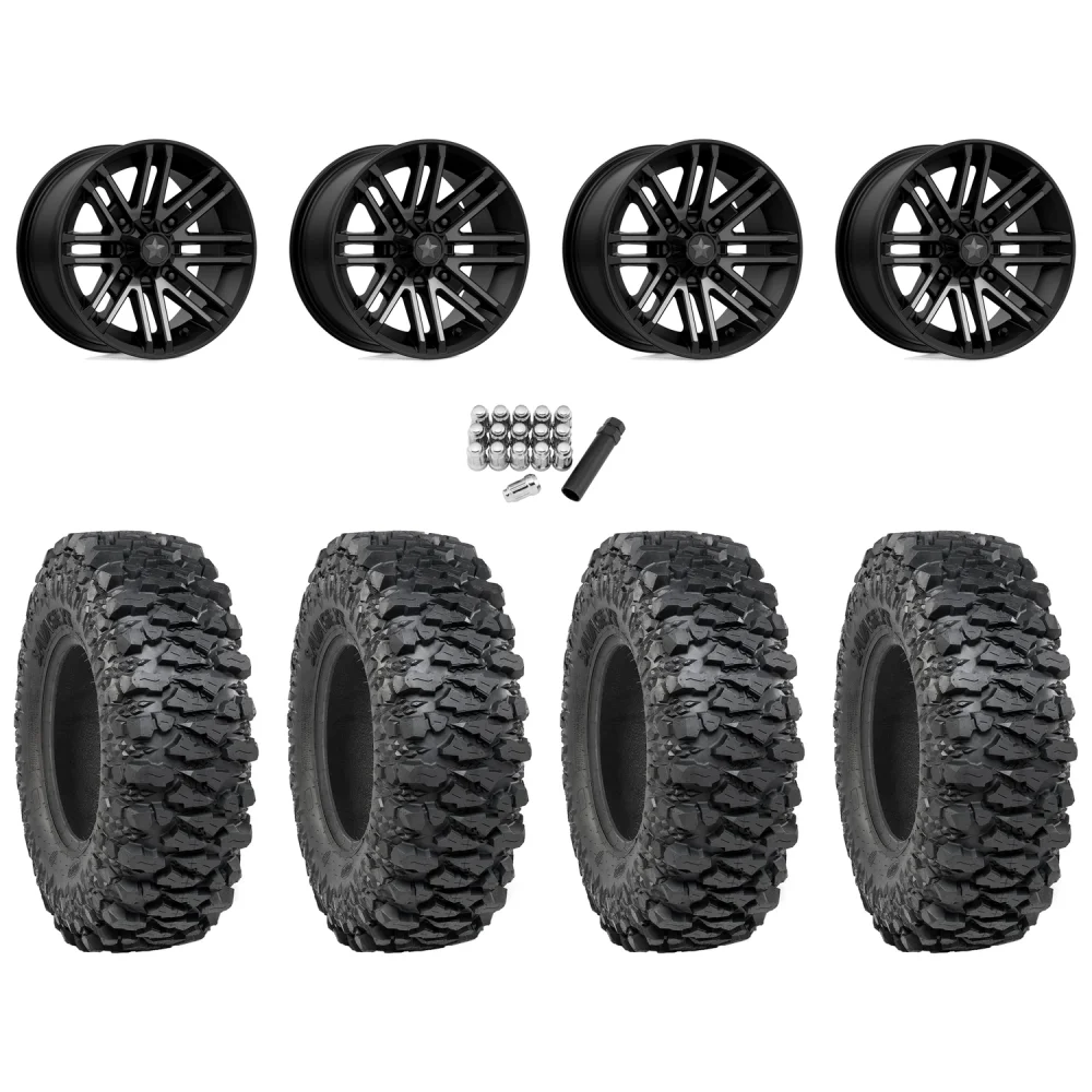 ITP Savage XT 35x10-16 (8-Ply) Tires on MSA M40 Rogue Wheels, complete kit