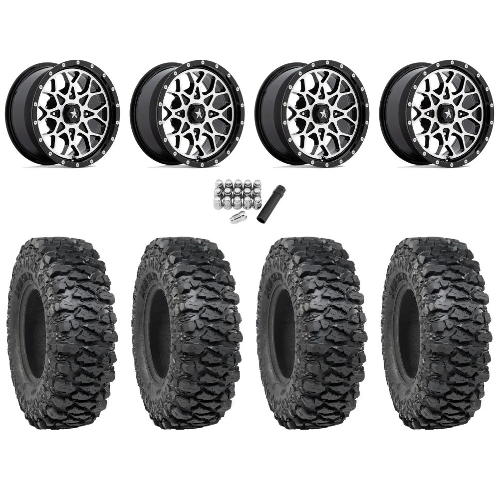 ITP Savage XT 32x10-16 (8-Ply) Tires on MSA M45 Portal Machined Wheels, complete kit