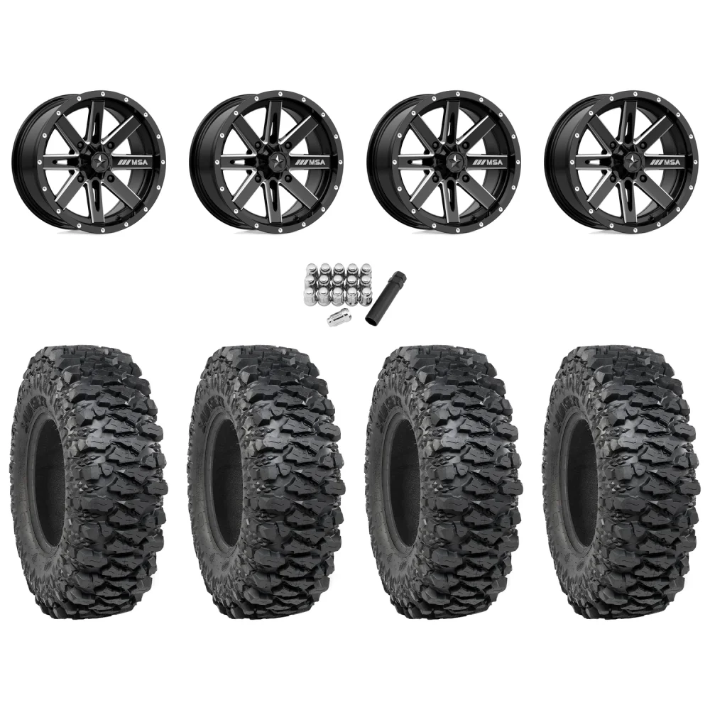 ITP Savage XT 35x10-16 (8-Ply) Tires on MSA M41 Boxer Wheels, complete kit