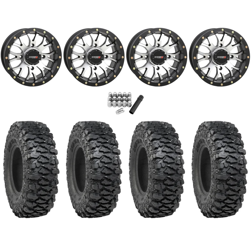 ITP Savage XT 28x10-14 (8-Ply) on System 3 Offroad ST-3 Machined Wheels, complete kit