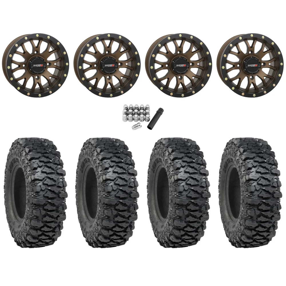 ITP Savage XT 32x10-15 (8-Ply) on System 3 Offroad ST-3 Bronze Wheels, complete kit