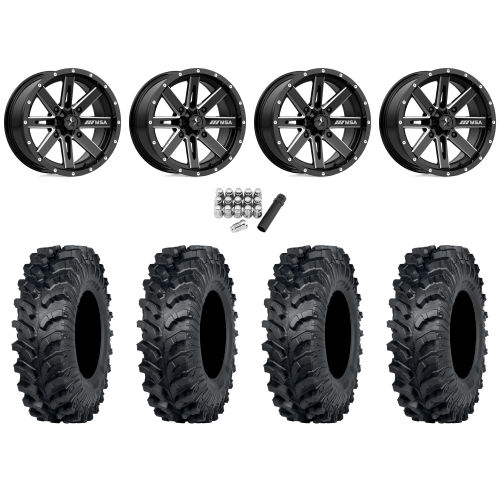ITP MT911 27x10-14 (8ply) Tires on MSA M41 Boxer Gloss Black Milled Wheels