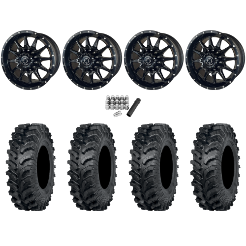 ITP MT911 34x10-15 (8ply) Tires on Frontline 762 Gloss Black Wheels