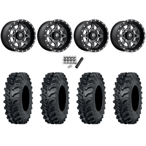ITP MT911 34x10-15 (8ply) Tires on Fuel Maverick Matte Black Milled Wheels