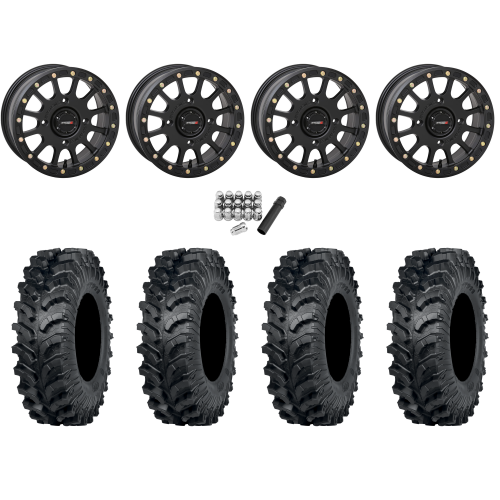 ITP MT911 30x10-15 (8ply) Tires on System 3 SB-5 Matte Black Beadlock Wheels
