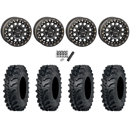 ITP MT911 30x10-15 (8ply) Tires on System 3 SB-6 Matte Black Beadlock Wheels