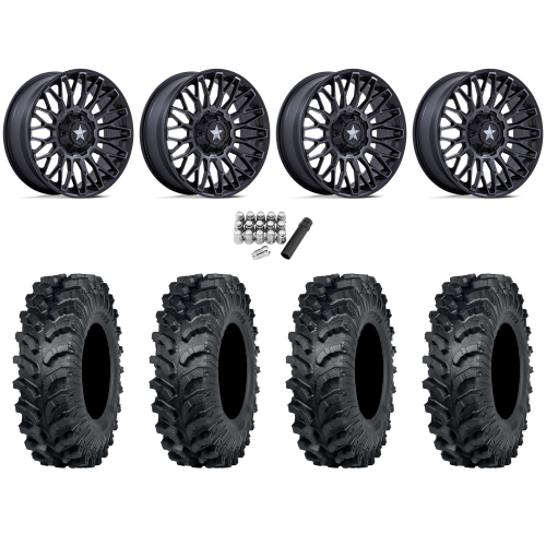 ITP MT911 30x10-15 (8ply) Tires on MSA M50 Clubber Matte Black DDT Wheels ITP MT911 30x10-15 (8ply) Tires on MSA M50 Clubber Matte Black DDT Wheels