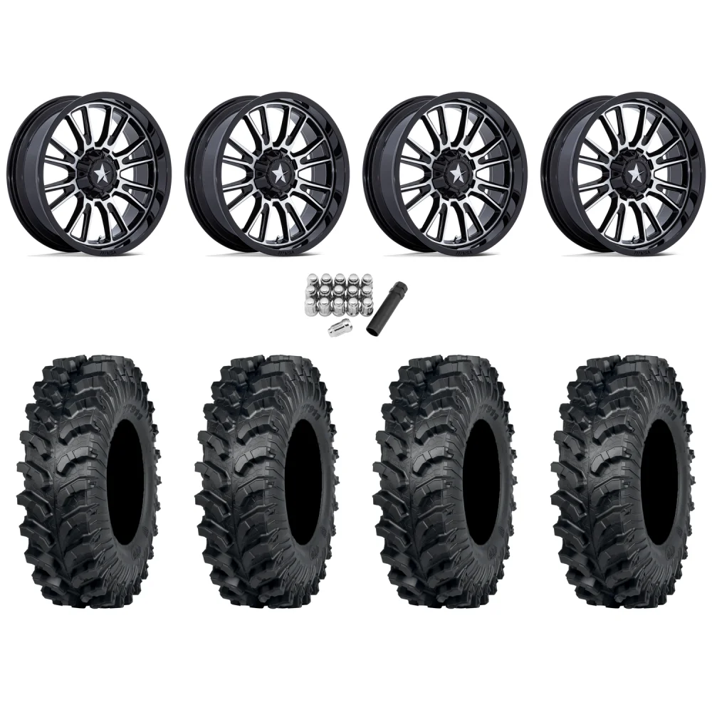 ITP MT911 30x10-15 (8ply) Tires on MSA M51 Thunderlips Machined Wheels, complete kit