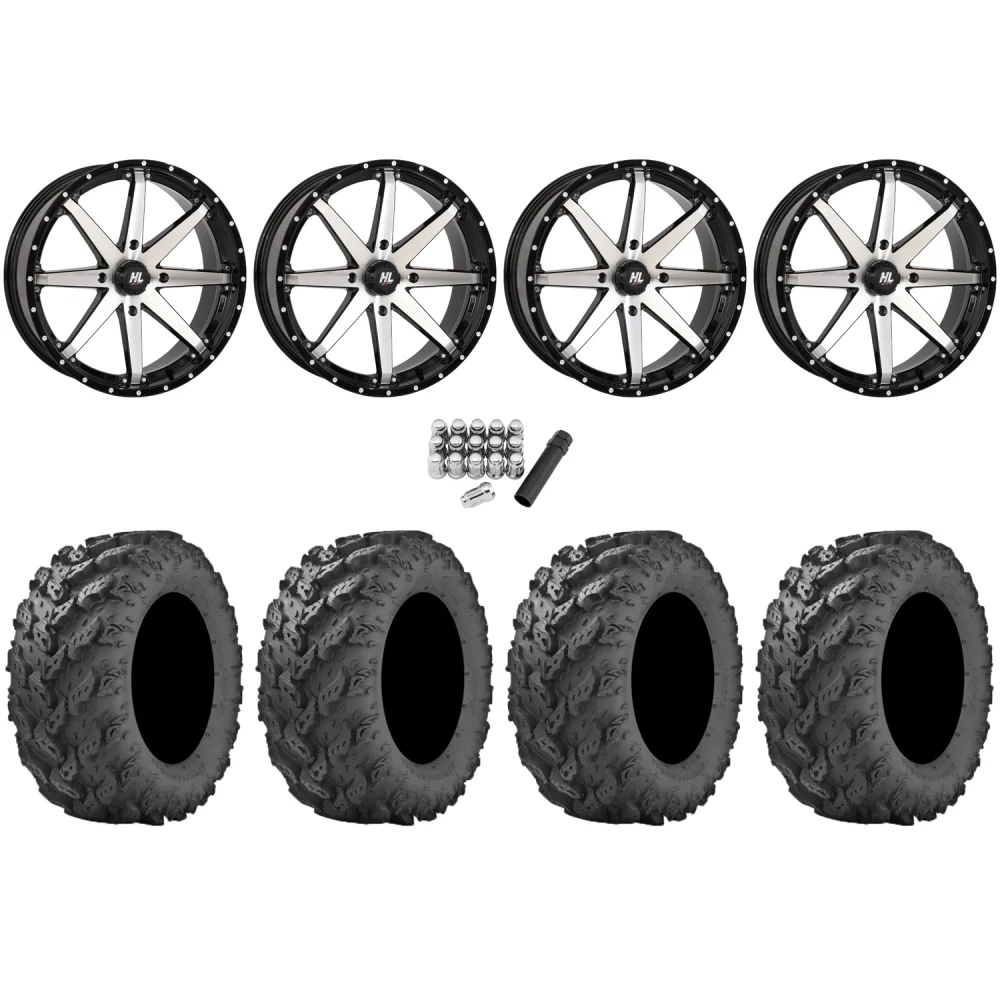 Interco Reptile 30x10-20 Radial Tires on High Lifter HL10 Machined Wheels, complete kit