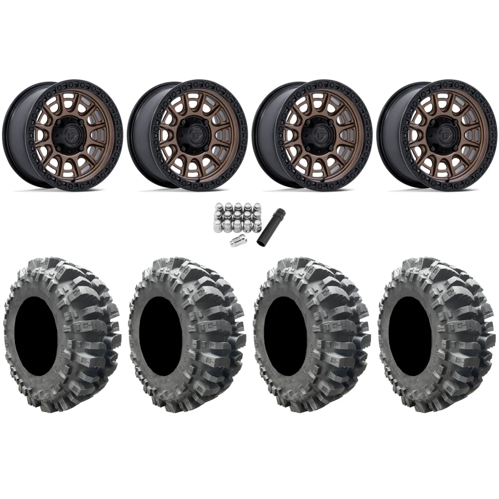Interco Bogger 30x10-15 Tires on Fuel Cycle Matte Bronze Wheels, complete kit