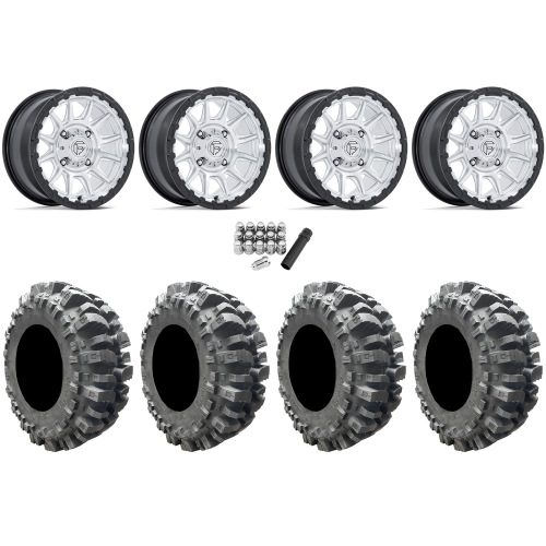 Interco Bogger 31x9.5-15 Tires on Fuel Piston Hyper Silver Machined Wheels Interco Bogger 31x9.5-15 Tires on Fuel Piston Hyper Silver Machined Wheels