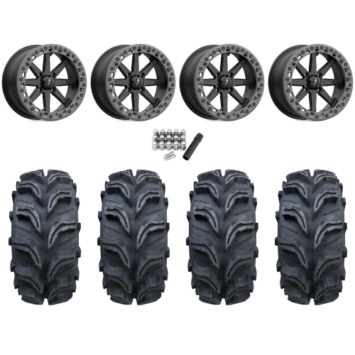 Interco Vampire 2 27x9-14 Tires on MSA M31 Lok2 Satin Black Beadlock Wheels