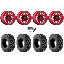 Kenda Klever X/T 35x10-15 (8ply) Radial Tires on Fuel Rincon Candy Red Beadlock Wheels
